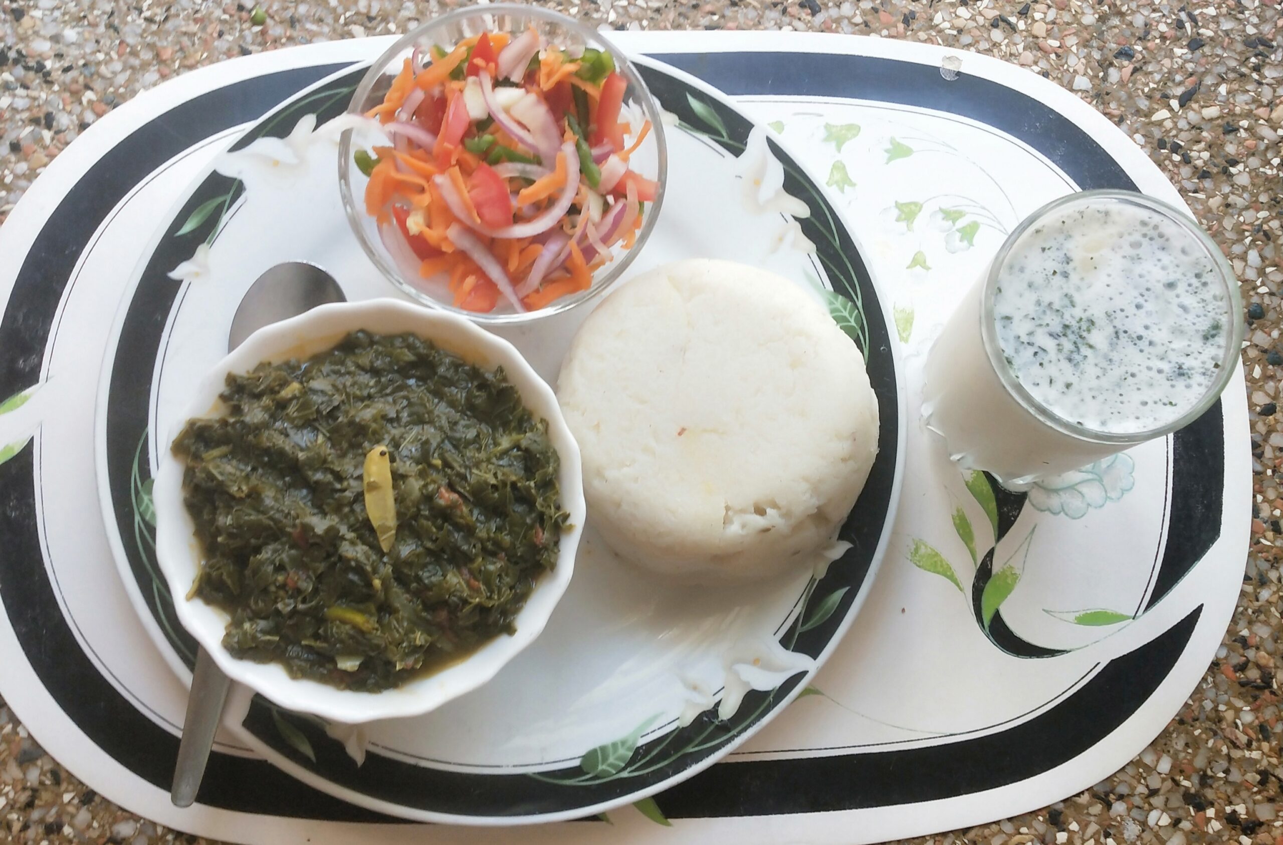 An African Dish Ugali and Mchicha